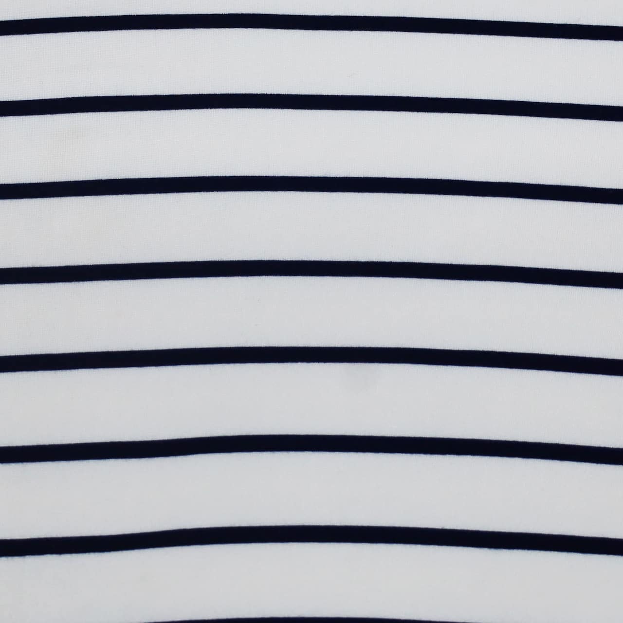 Fabric Merchants Navy & White Stripes Double Brushed 4-Way Stretch Fabric